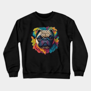 Colourfull Pug Crewneck Sweatshirt